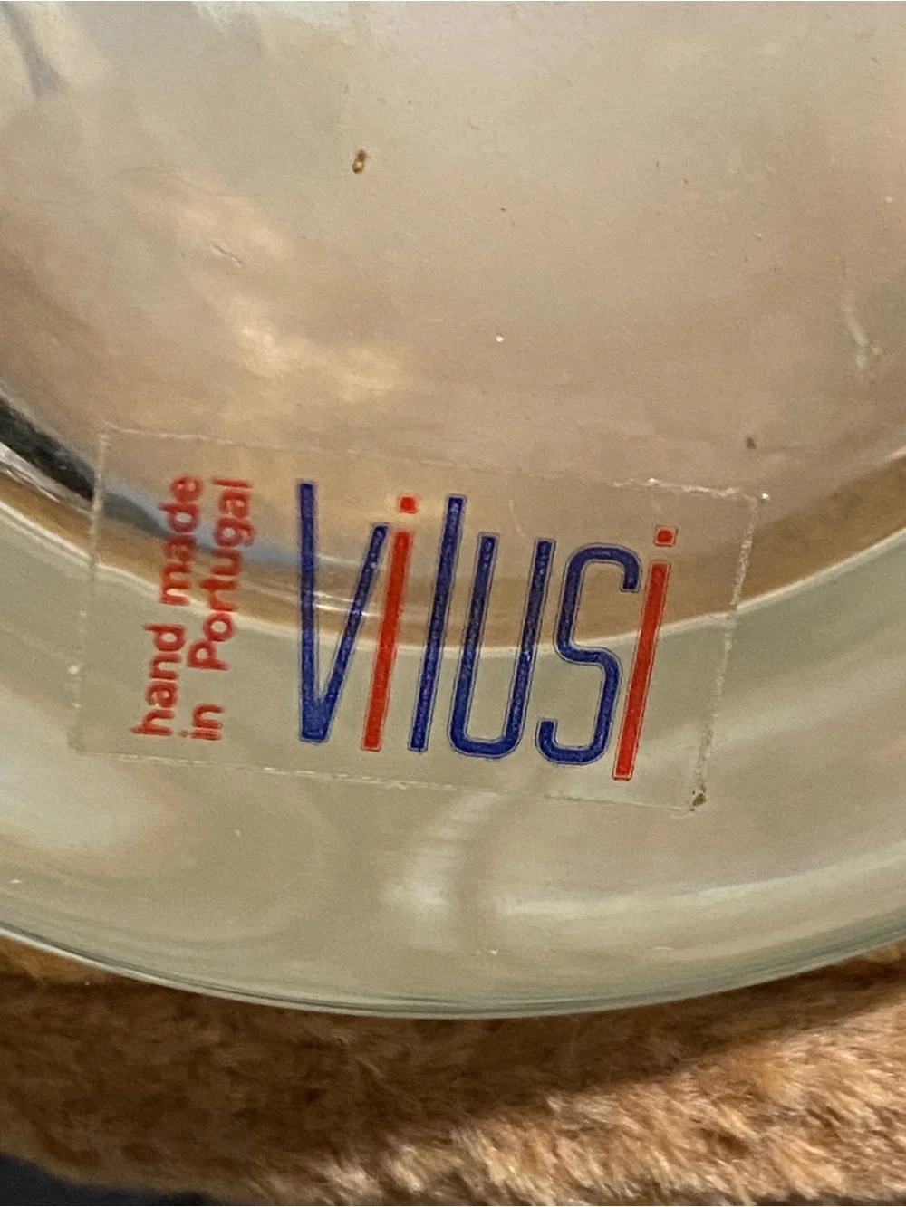 Vintage Vilusi Glass Handblown Etched Cylinder Vase